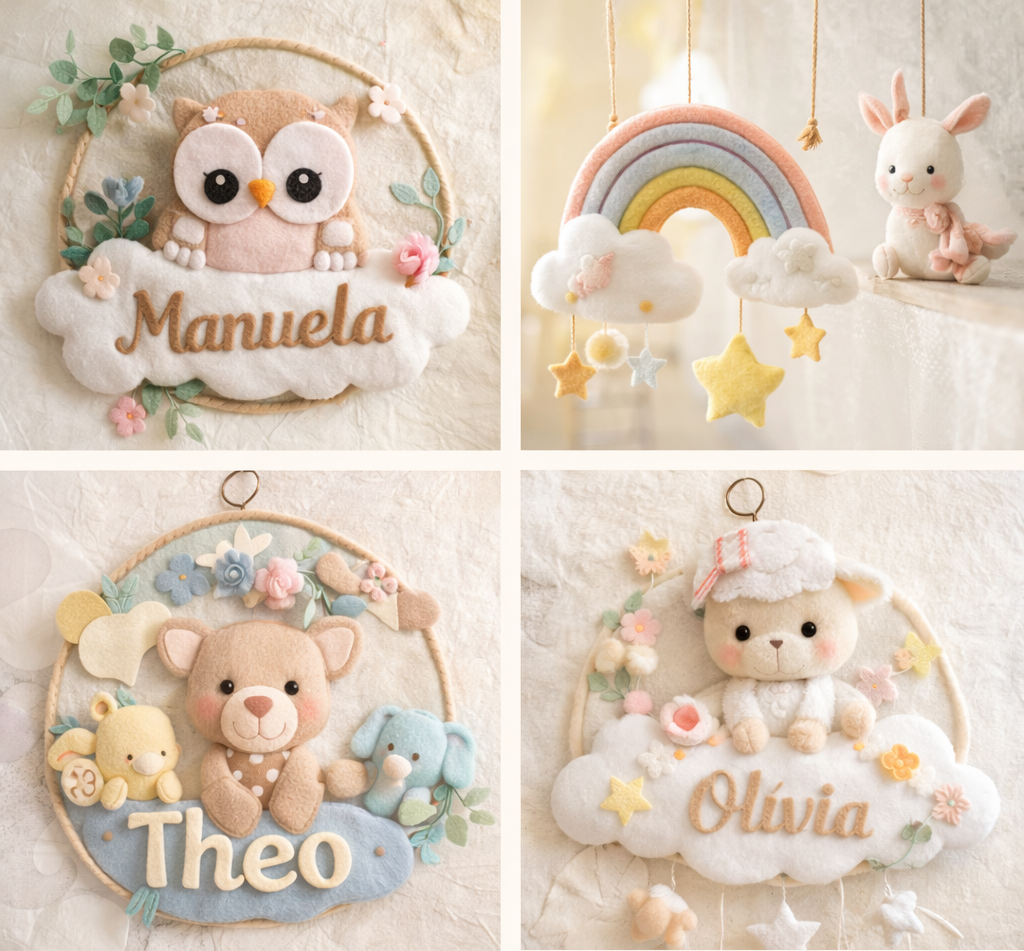 Peças de feltro maternidade